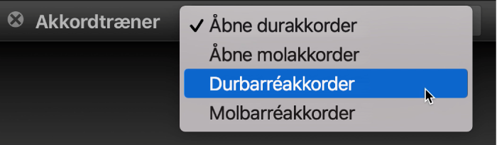Lokalmenuen Akkordtræner.