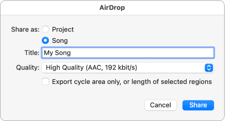AirDrop dialogue.