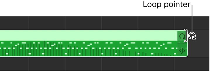 Loop pointer on the right edge of a region.