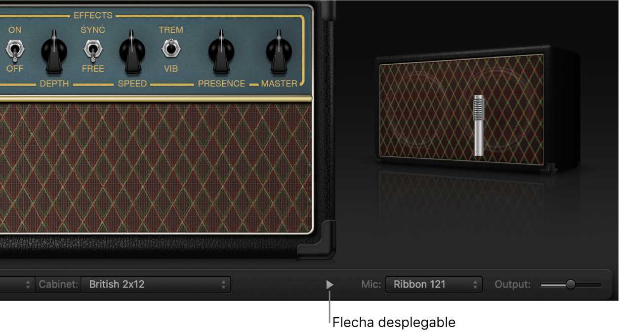 flecha desplegable para reducir la visualización.