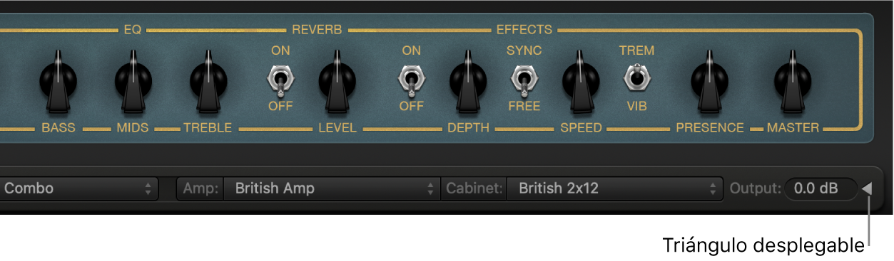 flecha desplegable para aumentar la visualización.