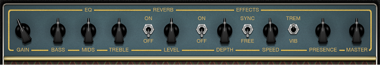 Commandes d’ampli dans Amp Designer.