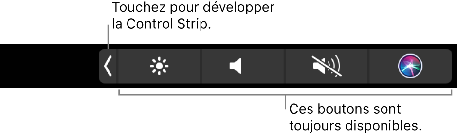 Figure. Control Strip de la Touch Bar.