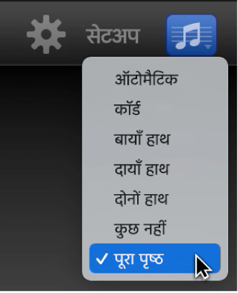 स्वरलहरी पॉप-अप मेनू से पूर्ण पृष्ठ दृश्य चुनें।
