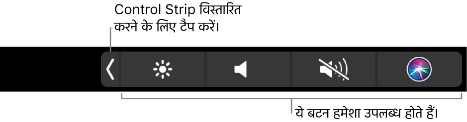 चित्र। Touch Bar Control Strip