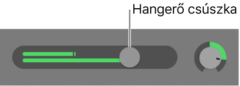 Sávfejléc a hangerőcsúszkával.