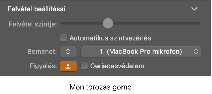A Figyelés gomb a Smart Controlok vizsgálóban.