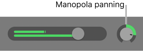 Intestazione traccia con manopola per la panoramica.