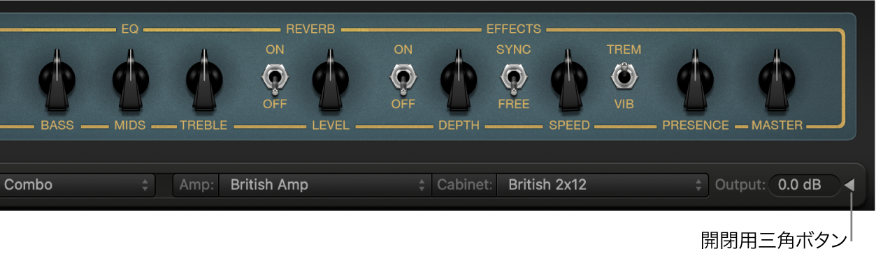 最大ウインドウに切り替える開閉用矢印ボタン。