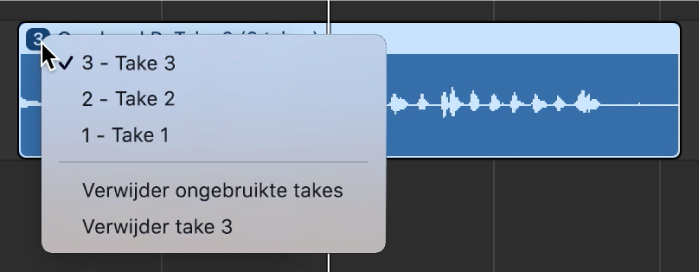 Het pop‑upmenu voor de takemap.
