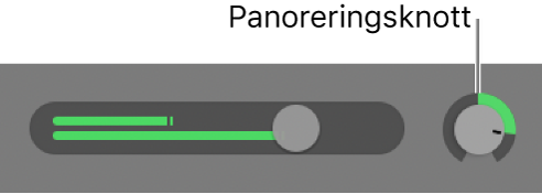 Sporkontroller som viser panoreringsknotten.
