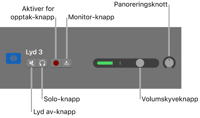 Sporkontroller med kontroller uthevet.
