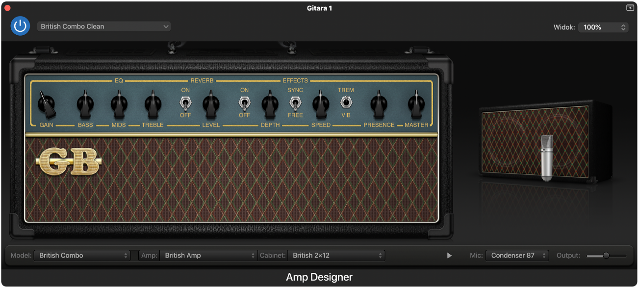 Wtyczka Amp Designer.