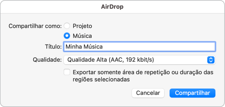 Diálogo AirDrop.