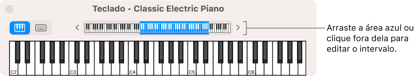 Teclado na tela.