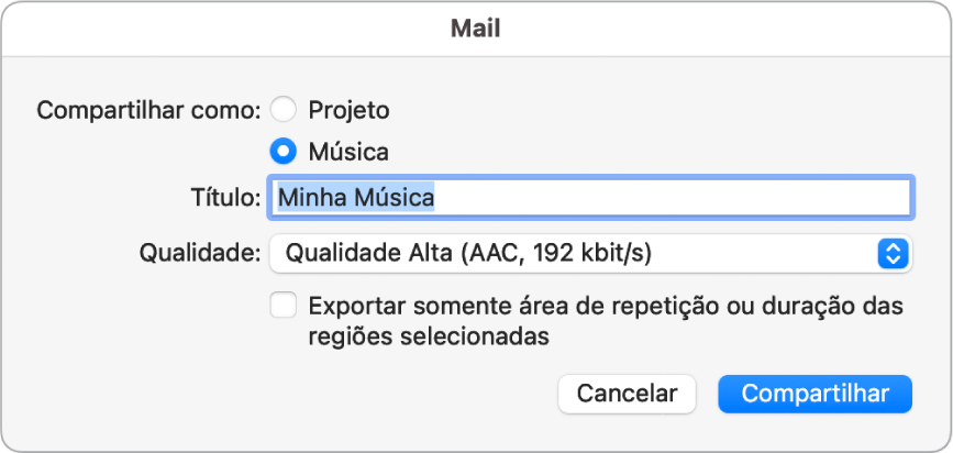 Diálogo do Mail Drop.