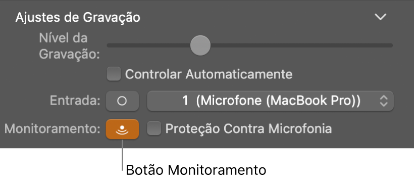 Botão Monitoramento no inspetor de Smart Controls.