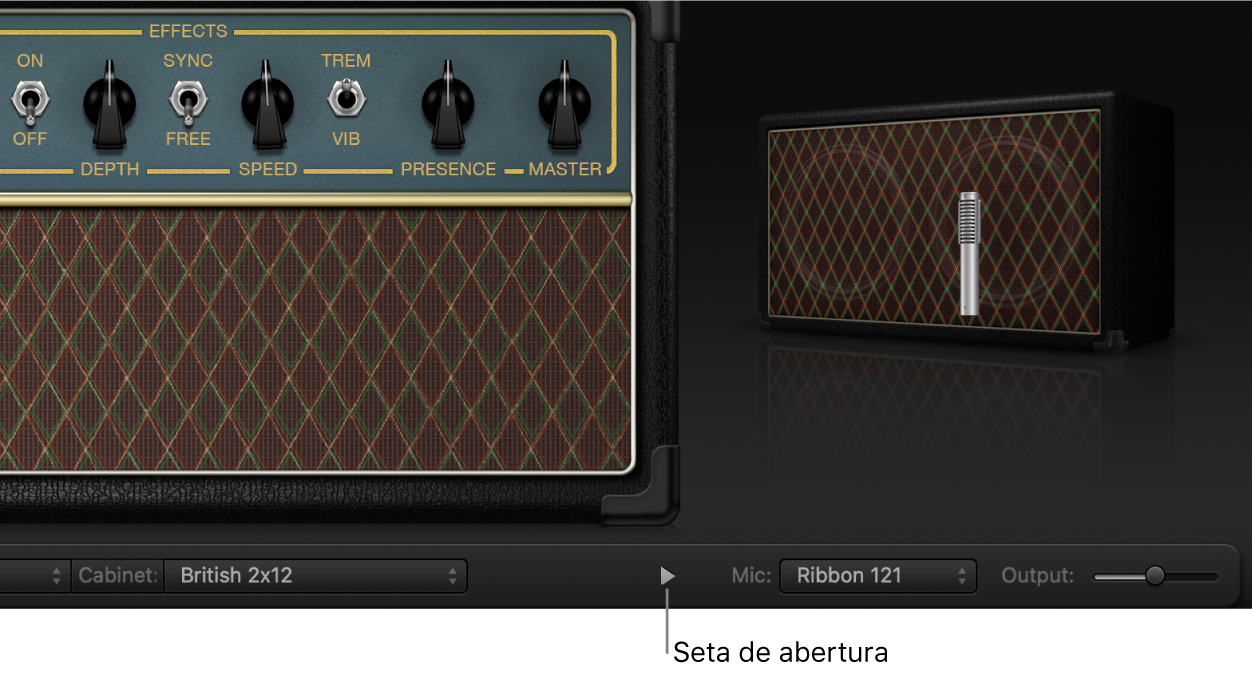 seta de abertura para uma visualização menor.