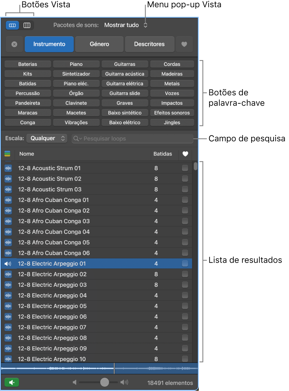 O navegador de loops.