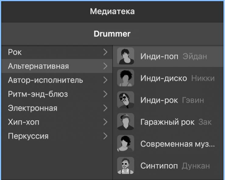 Карточка персонажа в редакторе Drummer.