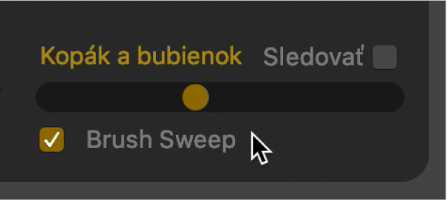 Zaškrtávacie políčko Brush Sweep.