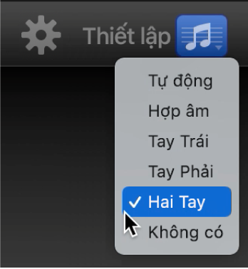Menu bật lên Ký hiệu.