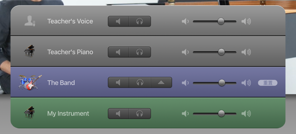 學習彈奏的混音器。