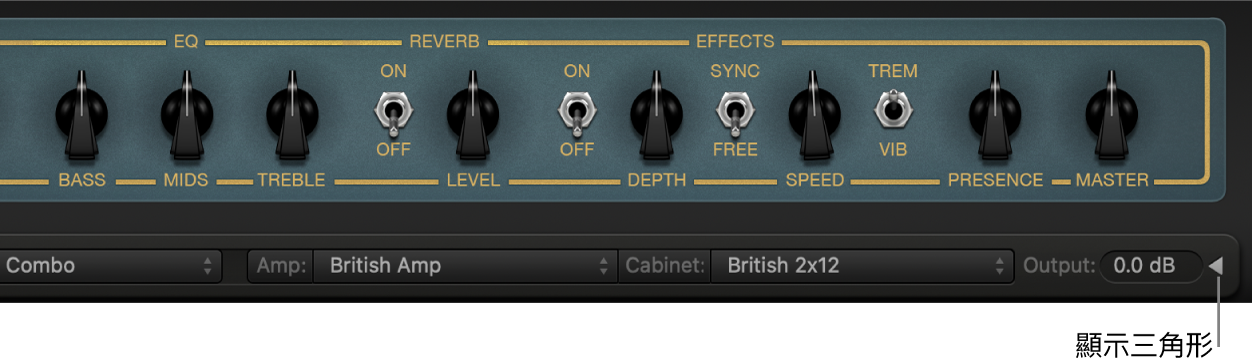 較大顯示方式的顯示箭頭。