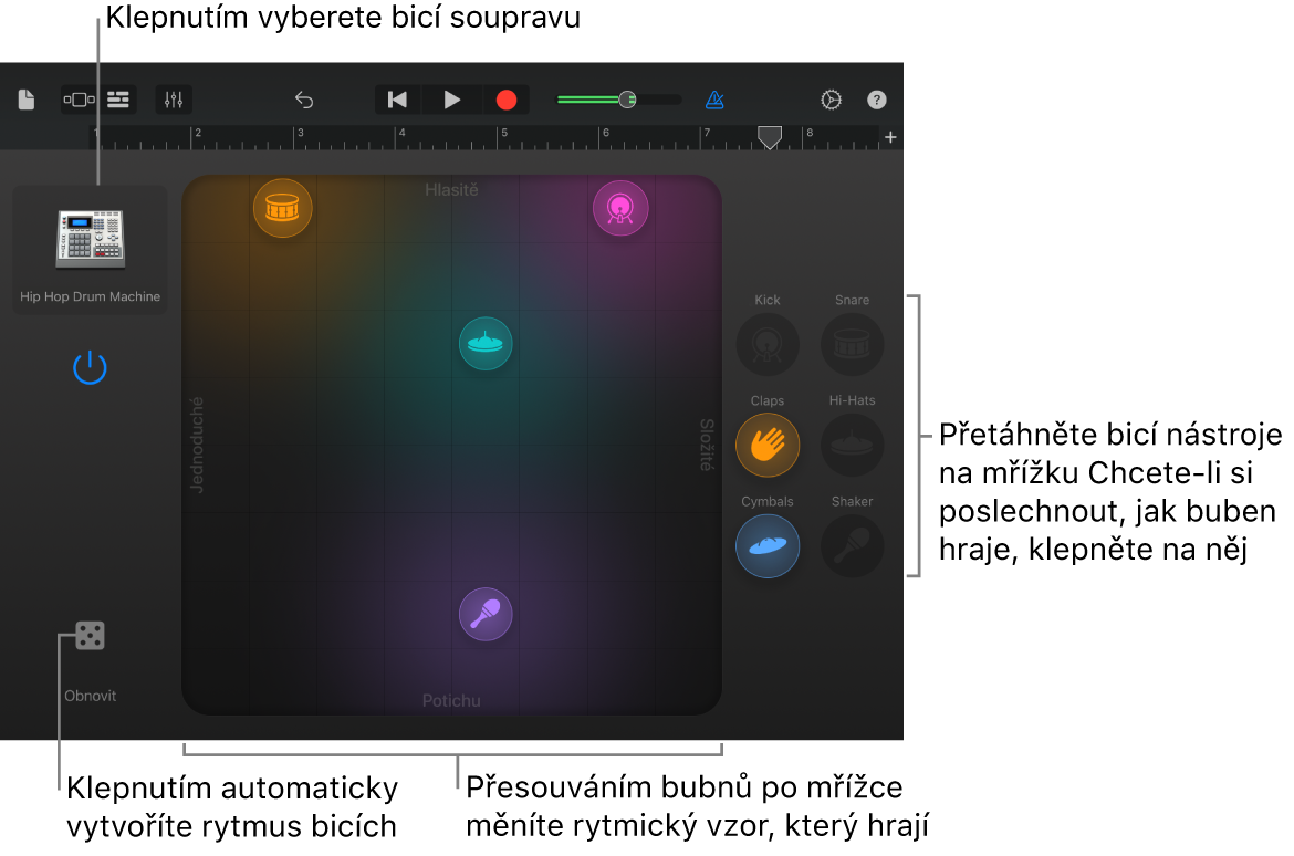 Dotykový nástroj Smart Drums