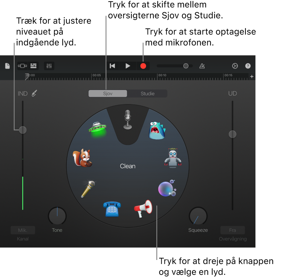 Touch-instrumentet Lydoptager