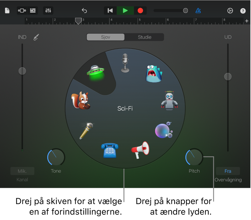 Forindstillinger til oversigten Sjov
