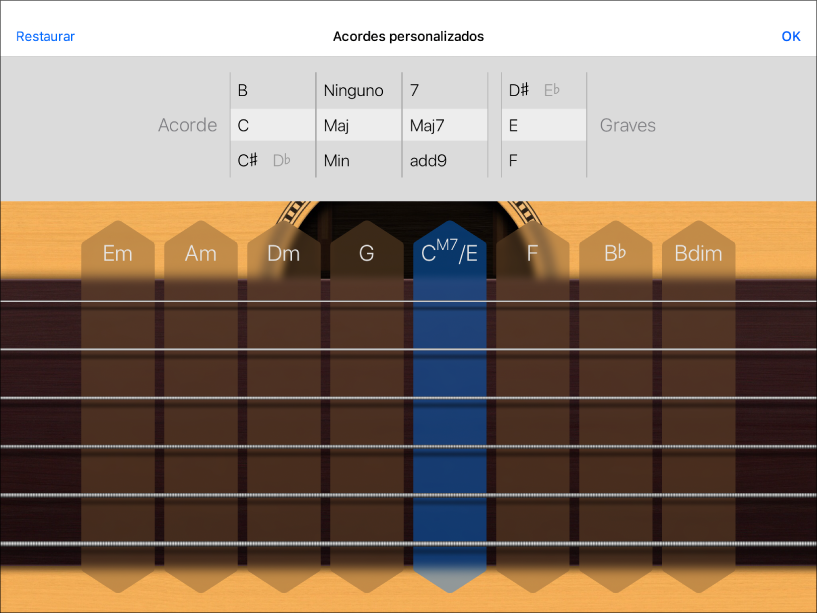 Ruedas de control de acordes personalizados