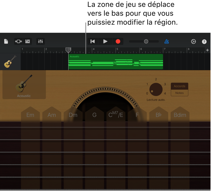 La zone de jeu se déplace vers le bas pour laisser place à la séquence