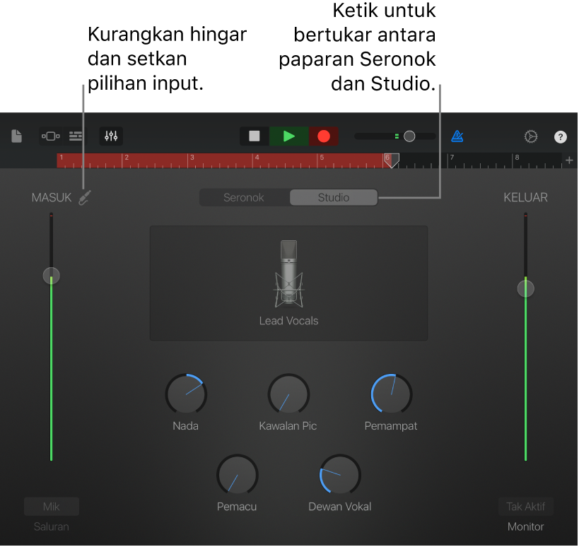 Paparan Studio Perakam Audio