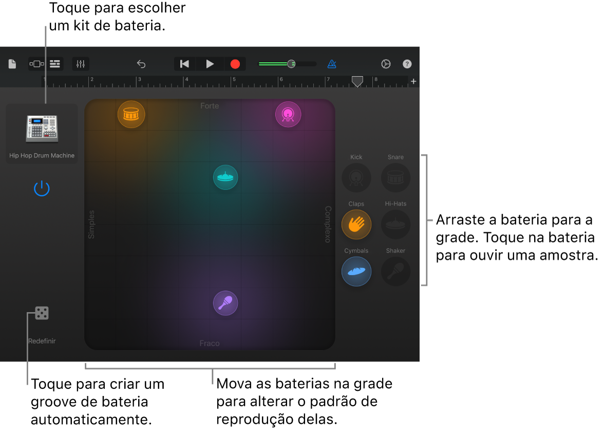 Instrumento Touch Smart Drums