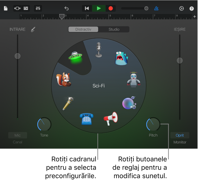 Preconfigurări vizualizare Distractiv