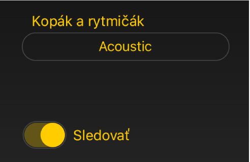 Obrázok. Prepínač Sledovať Drummera a menu.