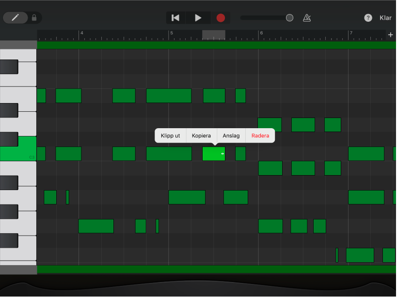 Redigerare med en markerad ton