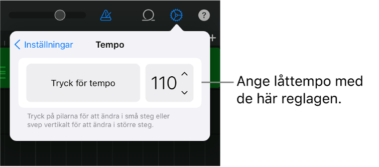 Låtinställningar och temporeglage
