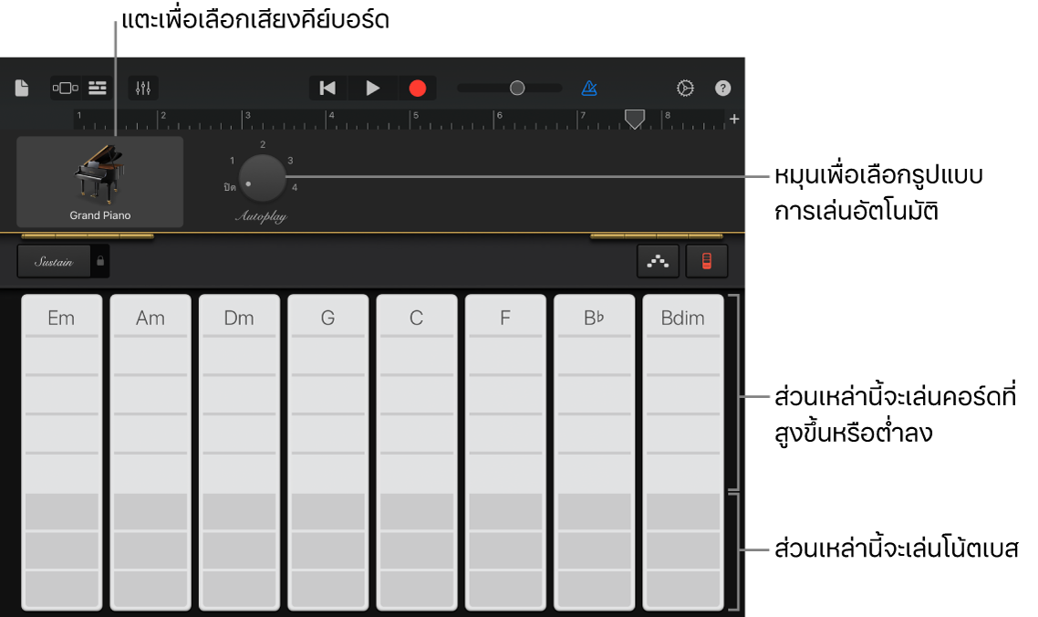 แถบคอร์ดคีย์บอร์ด
