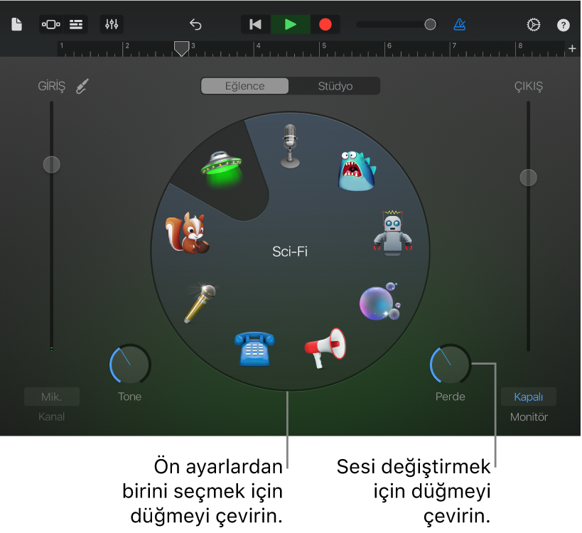 Eğlence Görünümü Ön Ayarları