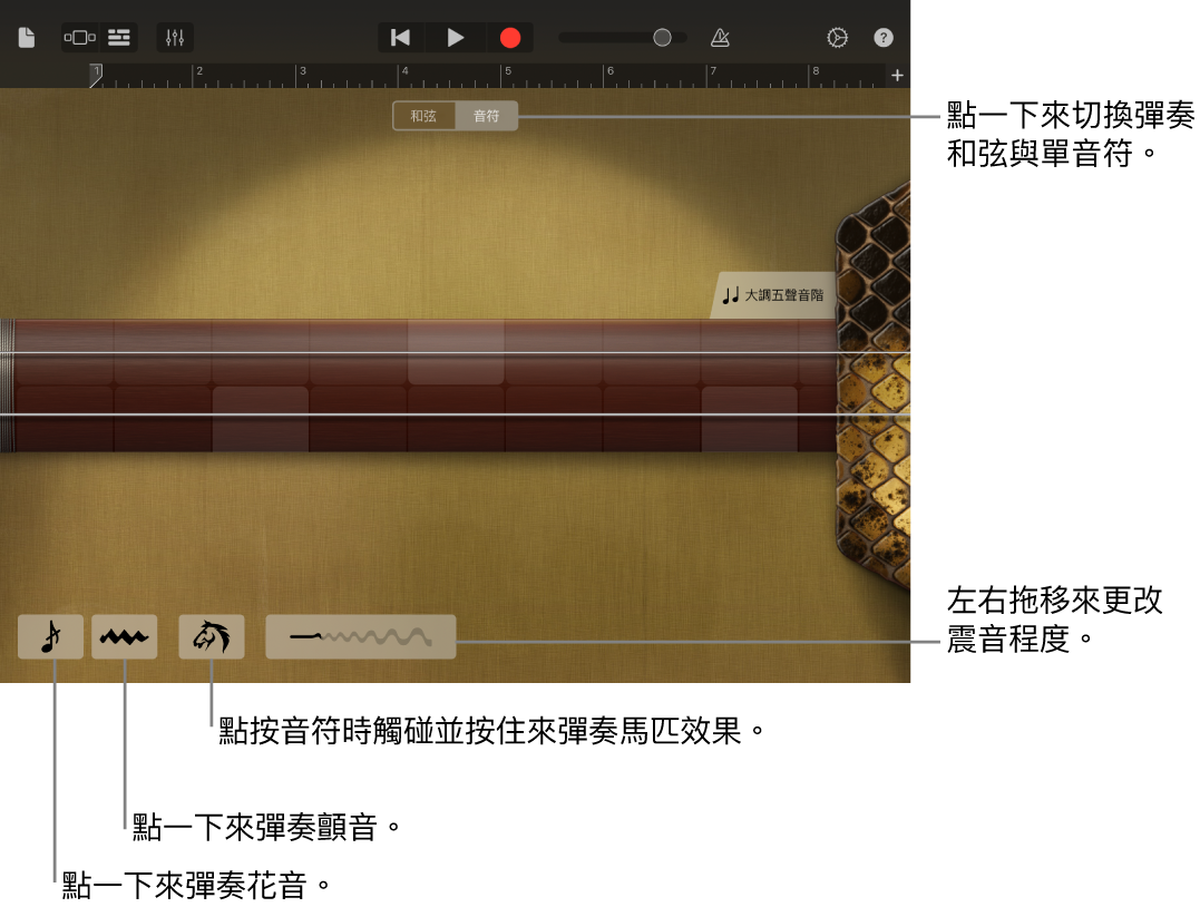 二胡,「音符」顯示方式。