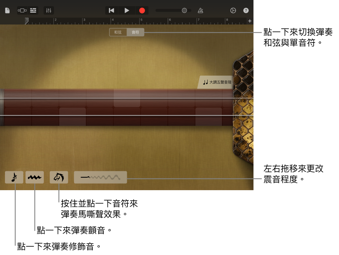 二胡，音符顯示方式。