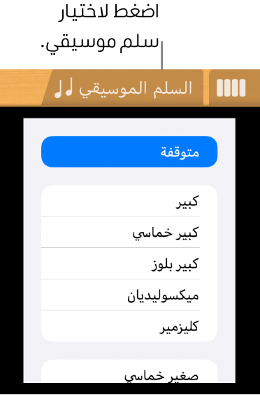 زر السلم الموسيقي للغيتار