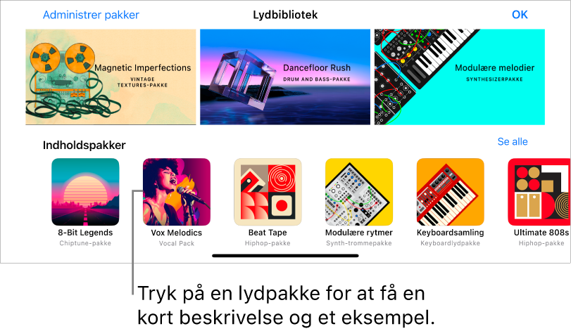 Tryk på indhold for at få en kort beskrivelse og et eksempel.