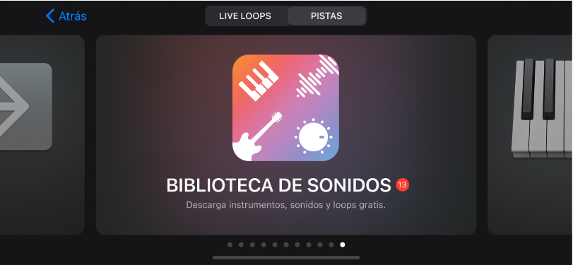 Biblioteca de sonidos en el explorador de sonidos