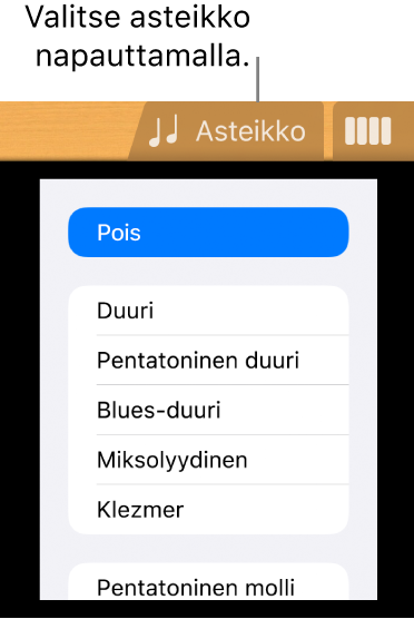 Kitaran Asteikko-painike