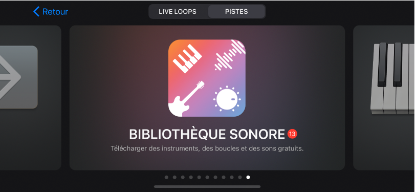 Bibliothèque sonore dans le navigateur de sons