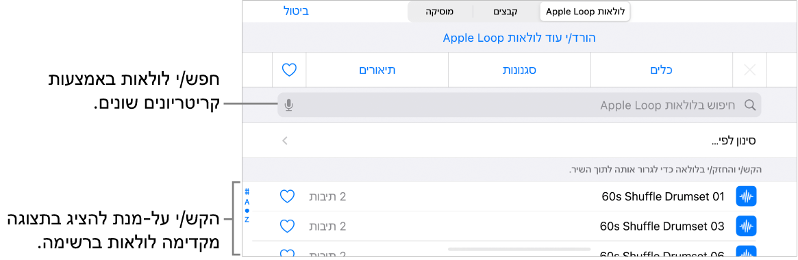 רשימת התוצאות ב״דפדפן הלולאות״