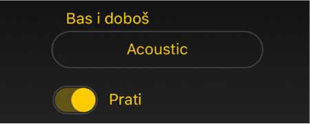 Slika. Prekidač i izbornik praćenja za značajku Drummer.